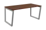 SEK-V - 16 stůl kancelářský, kovová podnož stříbrná, deska 25 mm, široký 1600 mm, ořech královský